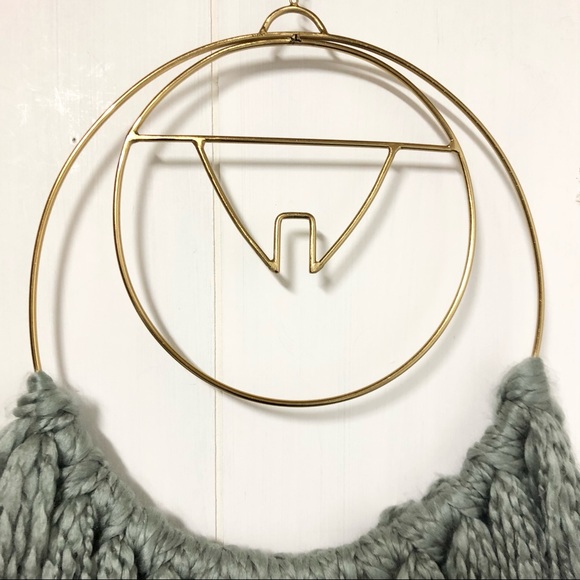 Yarn and Gold Tone Metal Wall Hanging - Picture 10 of 10